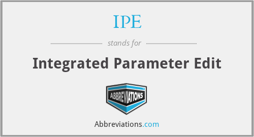 IPE - Integrated Parameter Edit