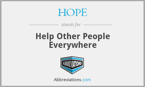 HOPE - Help Other People Everywhere