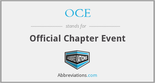 OCE - Official Chapter Event