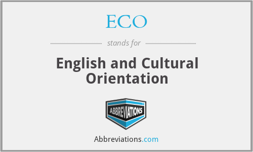 ECO - English and Cultural Orientation