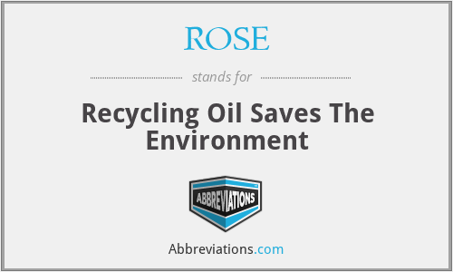 ROSE - Recycling Oil Saves The Environment