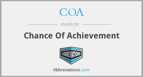 COA - Chance Of Achievement