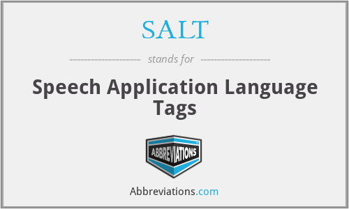 SALT - Speech Application Language Tags