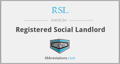 RSL - Registered Social Landlord