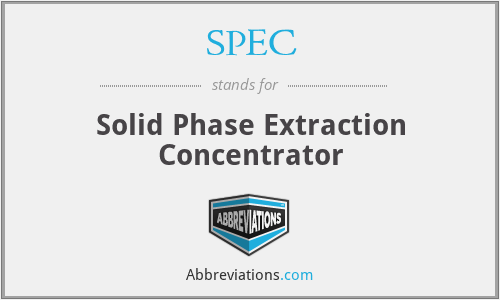 SPEC - Solid Phase Extraction Concentrator
