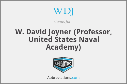 WDJ - W. David Joyner (Professor, United States Naval Academy)