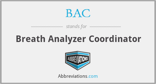 BAC - Breath Analyzer Coordinator