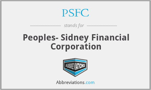 PSFC - Peoples- Sidney Financial Corporation