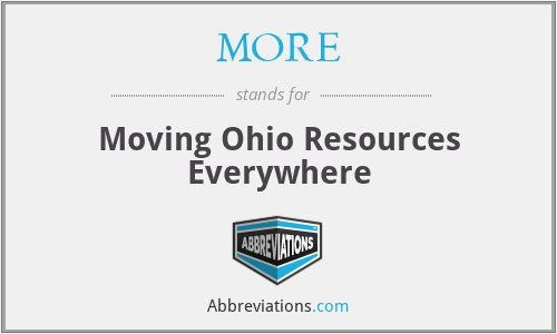 MORE - Moving Ohio Resources Everywhere