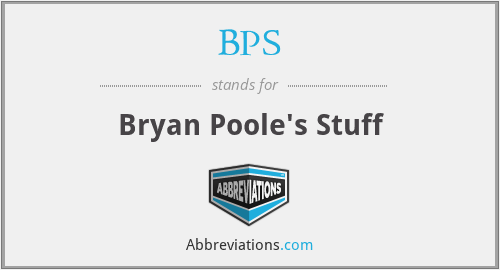 BPS - Bryan Poole's Stuff
