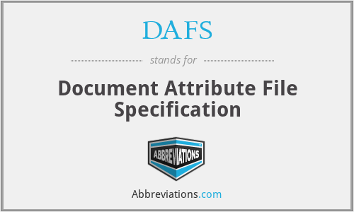 DAFS - Document Attribute File Specification