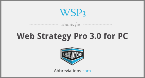 WSP3 - Web Strategy Pro 3.0 for PC