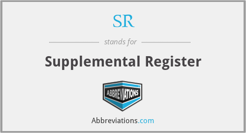 SR - Supplemental Register