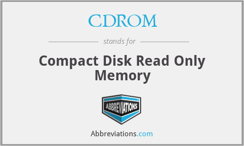 CDROM - Compact Disk Read Only Memory