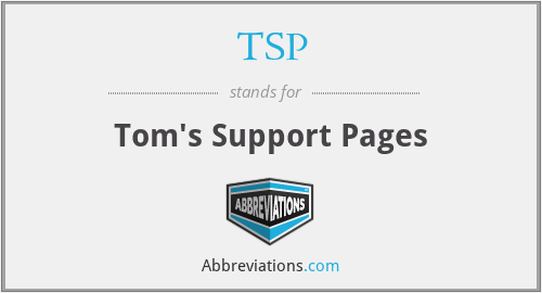 TSP - Tom's Support Pages