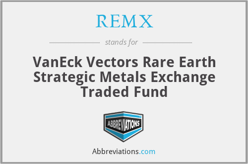 REMX - VanEck Vectors Rare Earth Strategic Metals Exchange Traded Fund