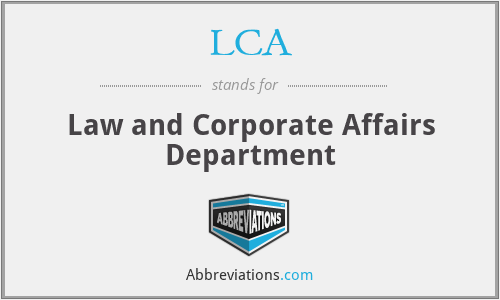 LCA - Law and Corporate Affairs Department