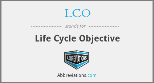LCO - Life Cycle Objective