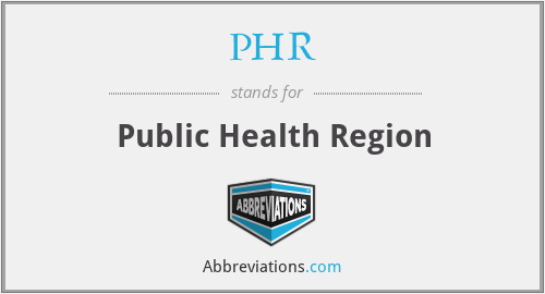 PHR - Public Health Region