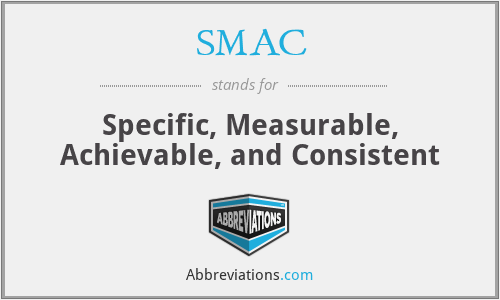 SMAC - Specific, Measurable, Achievable, and Consistent