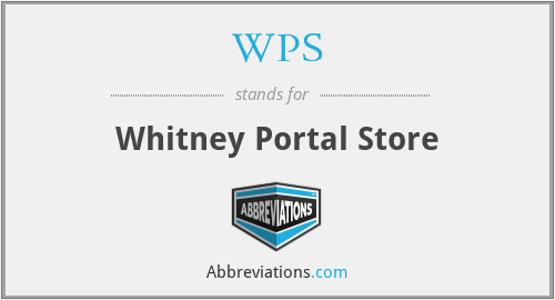 WPS - Whitney Portal Store