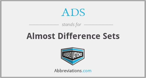 ADS - Almost Difference Sets