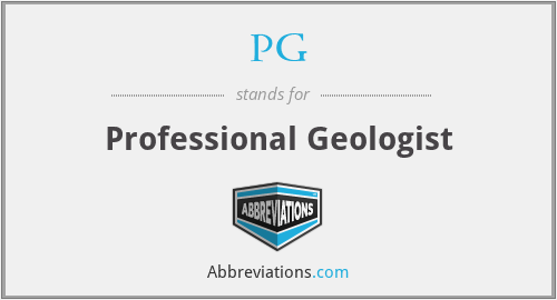 PG - Professional Geologist
