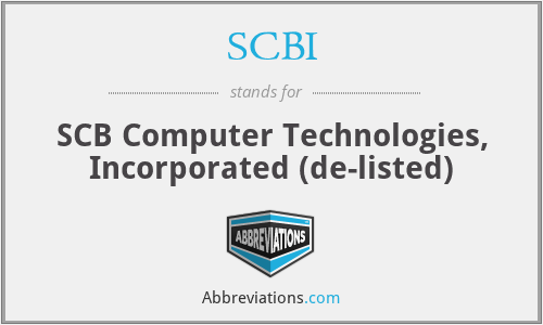 SCBI - SCB Computer Technologies, Incorporated (de-listed)
