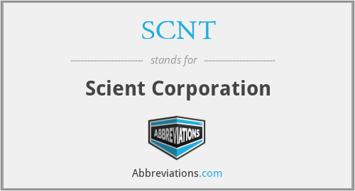 SCNT - Scient Corporation