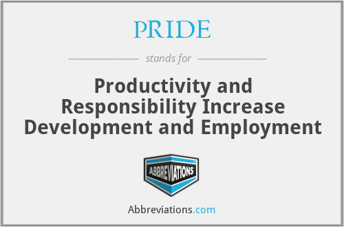PRIDE - Productivity and Responsibility Increase Development and Employment
