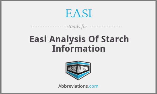 EASI - Easi Analysis Of Starch Information