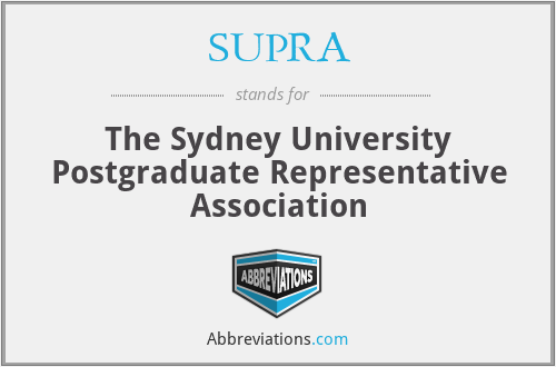 SUPRA - The Sydney University Postgraduate Representative Association