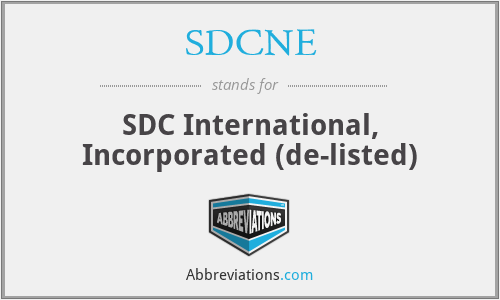 SDCNE - SDC International, Incorporated (de-listed)