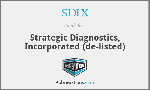 SDIX - Strategic Diagnostics, Incorporated (de-listed)