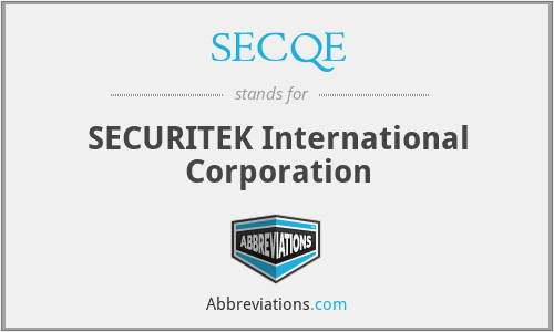 SECQE - SECURITEK International Corporation