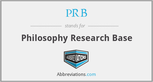 PRB - Philosophy Research Base