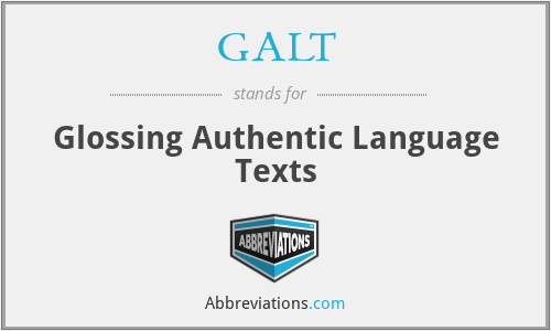 GALT - Glossing Authentic Language Texts