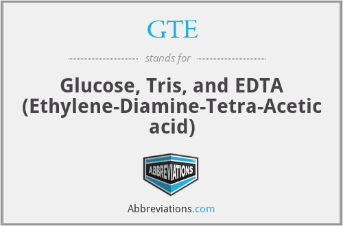 GTE - Glucose, Tris, and EDTA (Ethylene-Diamine-Tetra-Acetic acid)