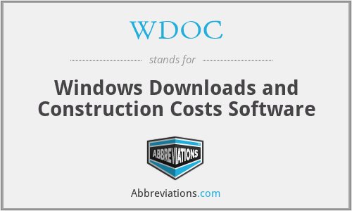 WDOC - Windows Downloads and Construction Costs Software