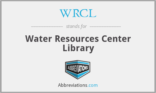 WRCL - Water Resources Center Library