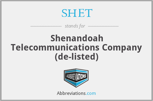 SHET - Shenandoah Telecommunications Company (de-listed)