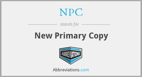 NPC - New Primary Copy