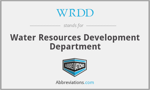 WRDD - Water Resources Development Department
