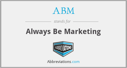 ABM - Always Be Marketing