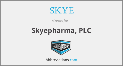 SKYE - Skyepharma, PLC