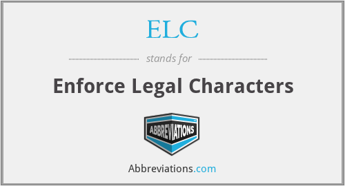 ELC - Enforce Legal Characters