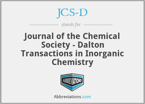 JCS-D - Journal of the Chemical Society - Dalton Transactions in Inorganic Chemistry