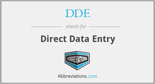 DDE - Direct Data Entry