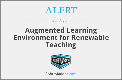 ALERT - Augmented Learning Environment for Renewable Teaching