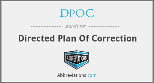 DPOC - Directed Plan Of Correction